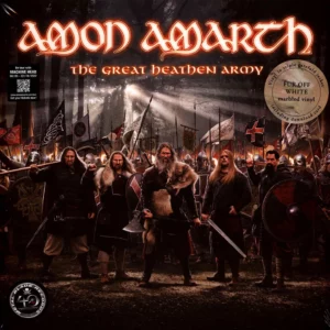 The Great Heathen Army White Fur Off Marbled Vinyl by Amon Amarth