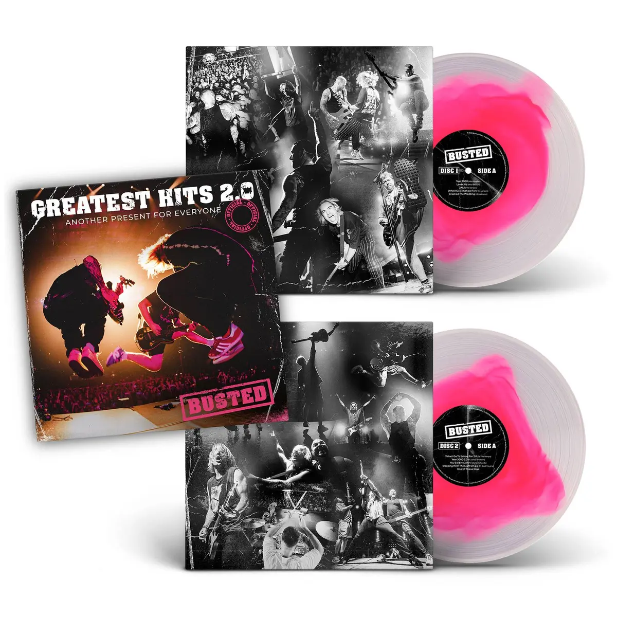 Greatest Hits 2.0 (Another Present For Everyone) [Clear & Pink Blob Vinyl] by Busted